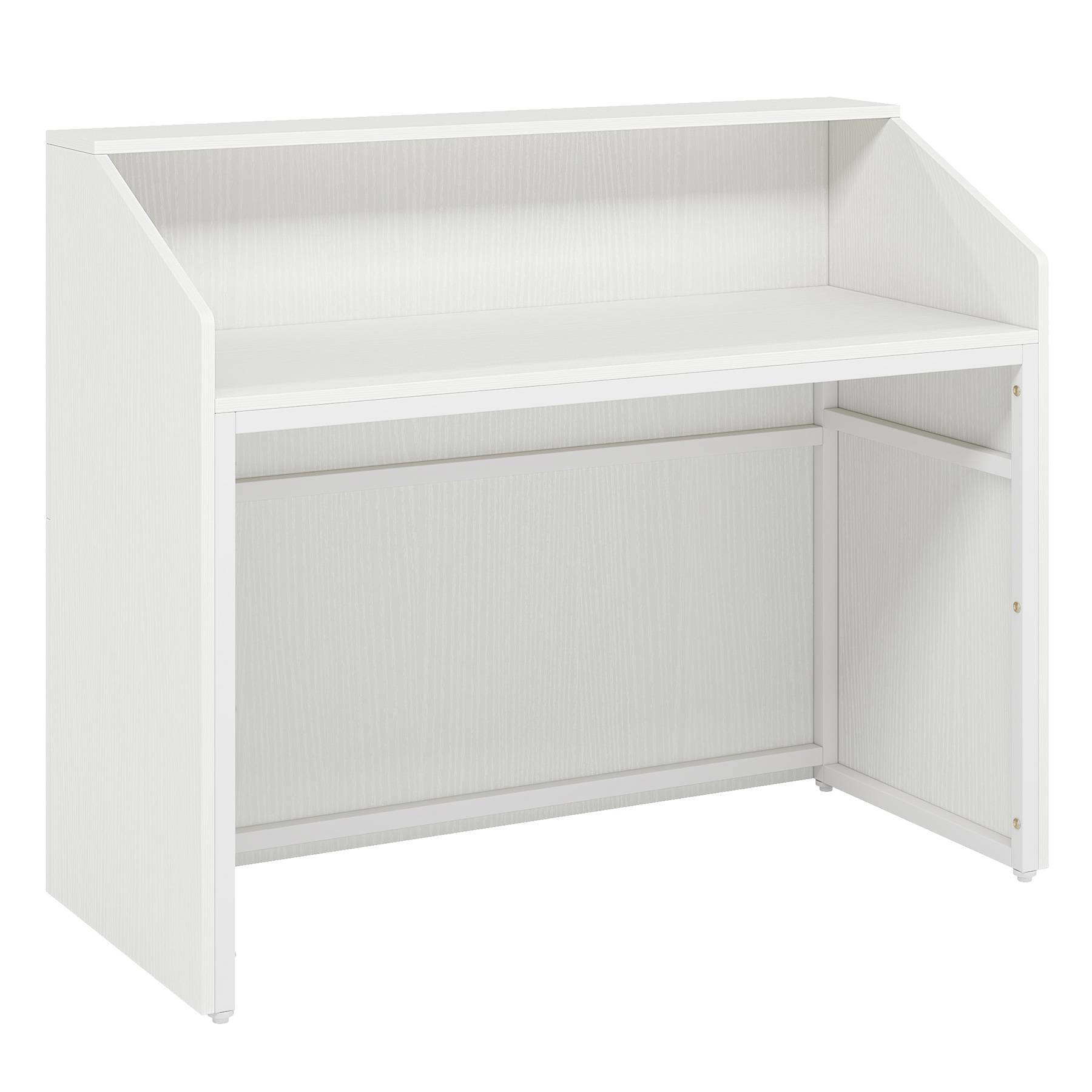 Tribesigns Reception Desk, Modern 47" Front Desk Counter Table with Open Shelves Tribesigns